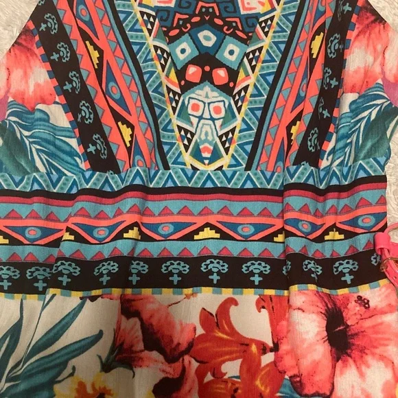 Charlotte Russe Multicolor Floral Maxi Dress with matching Sandals - Picture 4 of 9